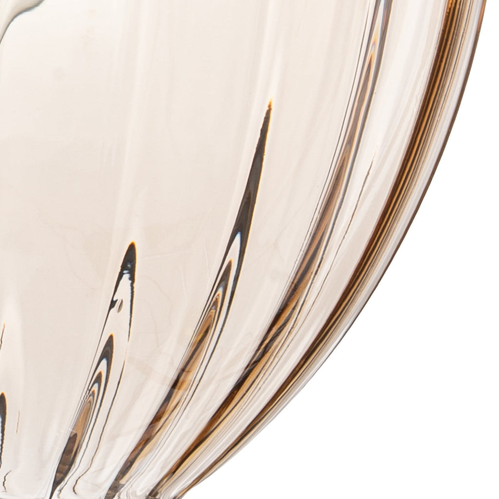 Lucande William pendant light, 3-bulb, brass/amber, glass