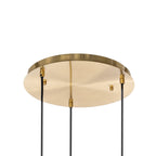 Lucande William pendant light, 3-bulb, brass/amber, glass