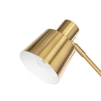 Lucande Ashley floor lamp, brass, 61 in, metal, marble