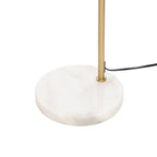 Lucande Ashley floor lamp, brass, 61 in, metal, marble
