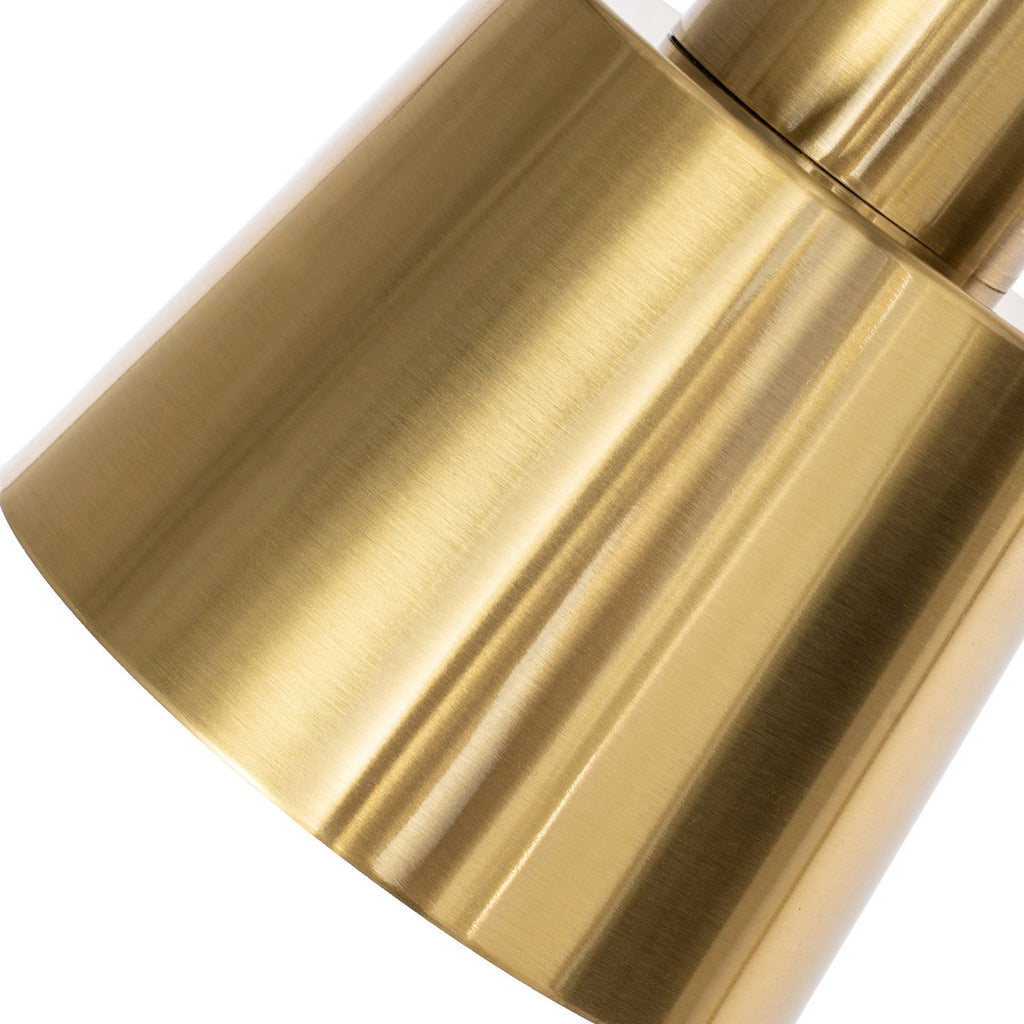 Lucande Ashley floor lamp, brass, 61 in, metal, marble