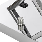 Lucande Madison table lamp, chrome/white, 21.5 in, fabric
