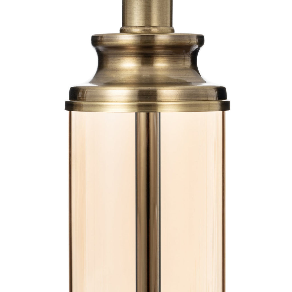 Lucande Parker table lamp, 23.6 in, bronze/white, fabric