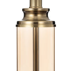 Lucande Parker table lamp, 23.6 in, bronze/white, fabric