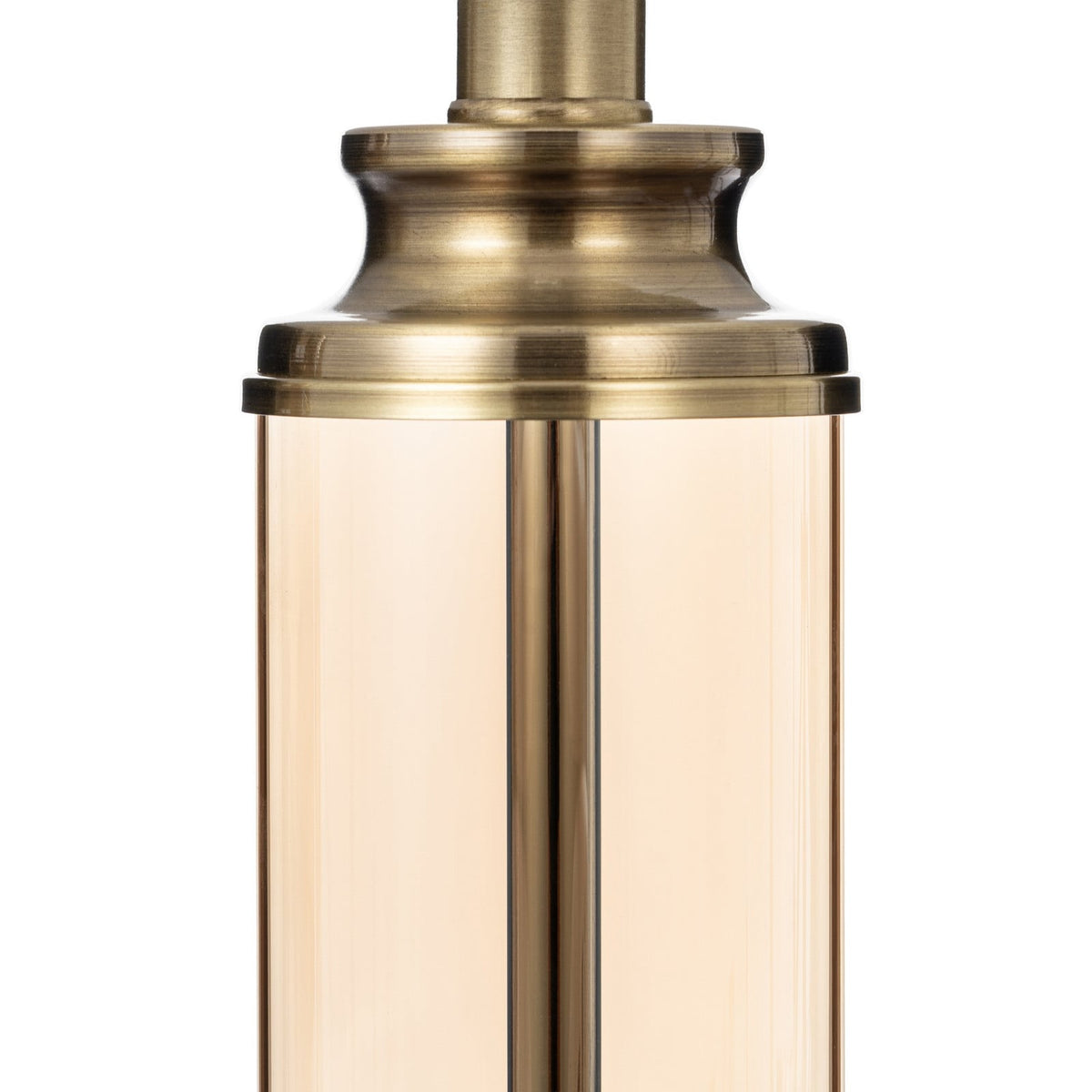 Lucande Parker table lamp, 23.6 in, bronze/white, fabric
