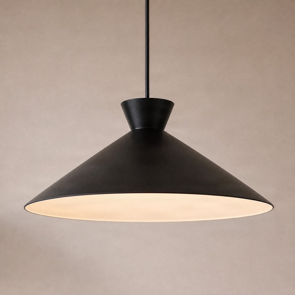 Lucande Amelia pendant light, 1-bulb, 17.7 in, black