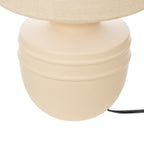 Lucande Thalassia table lamp, beige, 18 in, ceramic