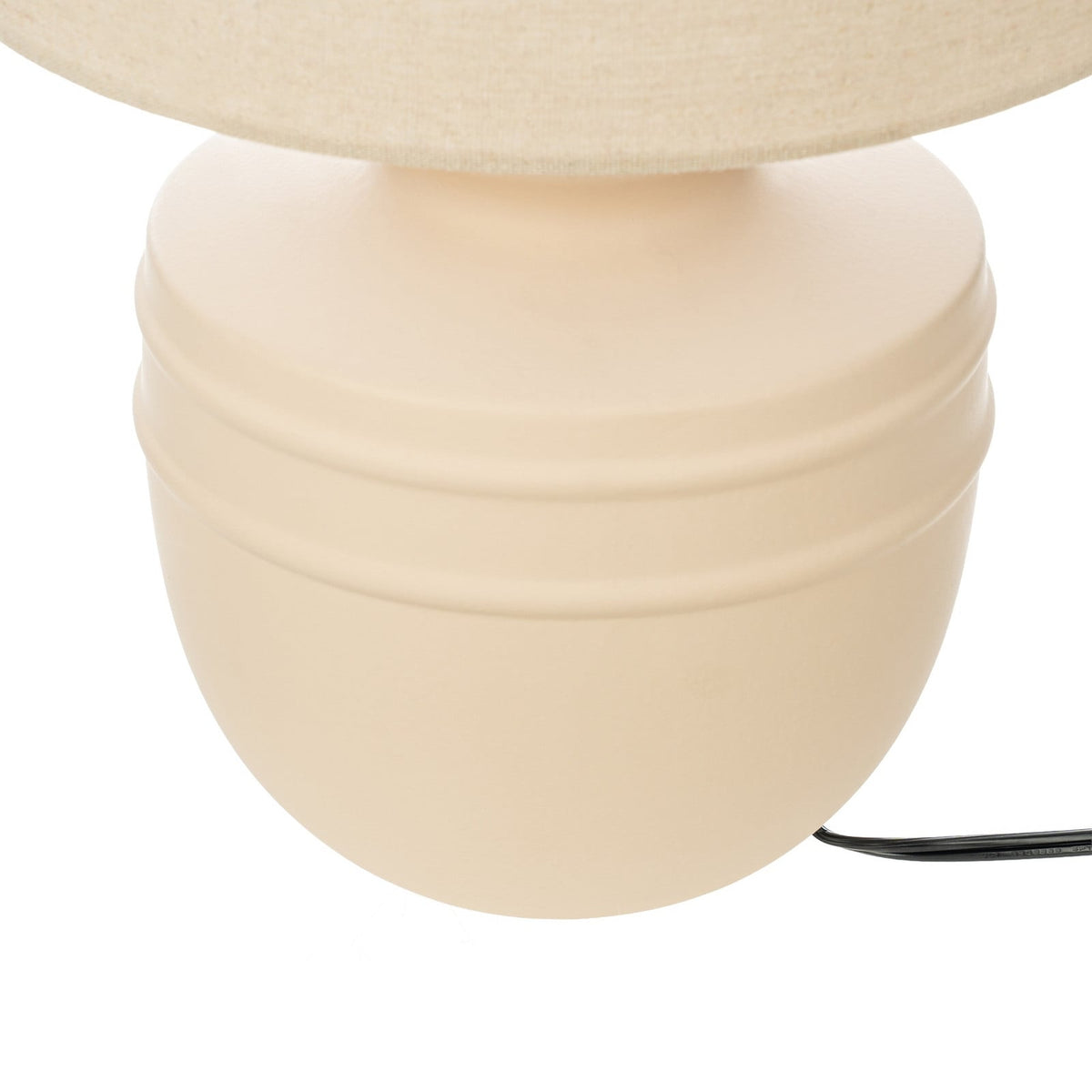 Lucande Thalassia table lamp, beige, 18 in, ceramic
