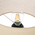 Lucande Thalassia table lamp, beige, 18 in, ceramic