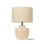 Lucande Thalassia table lamp, beige, 18 in, ceramic
