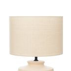 Lucande Thalassia table lamp, beige, 18 in, ceramic