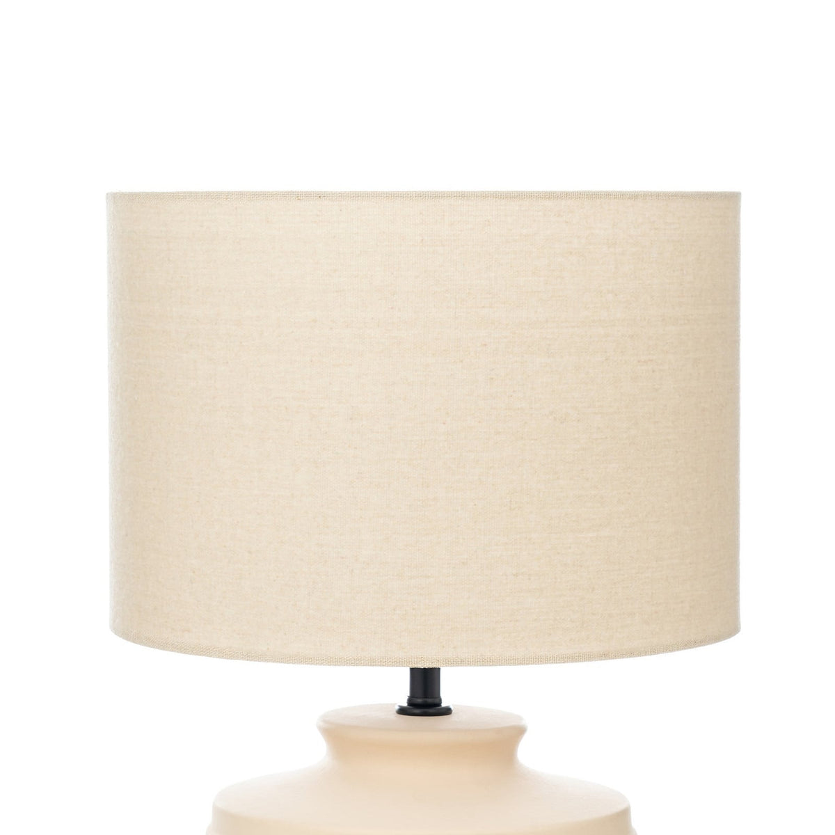 Lucande Thalassia table lamp, beige, 18 in, ceramic