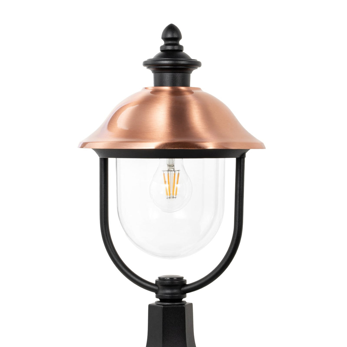 Lucande Clint pillar light, 19.6 in, copper-coloured, metal