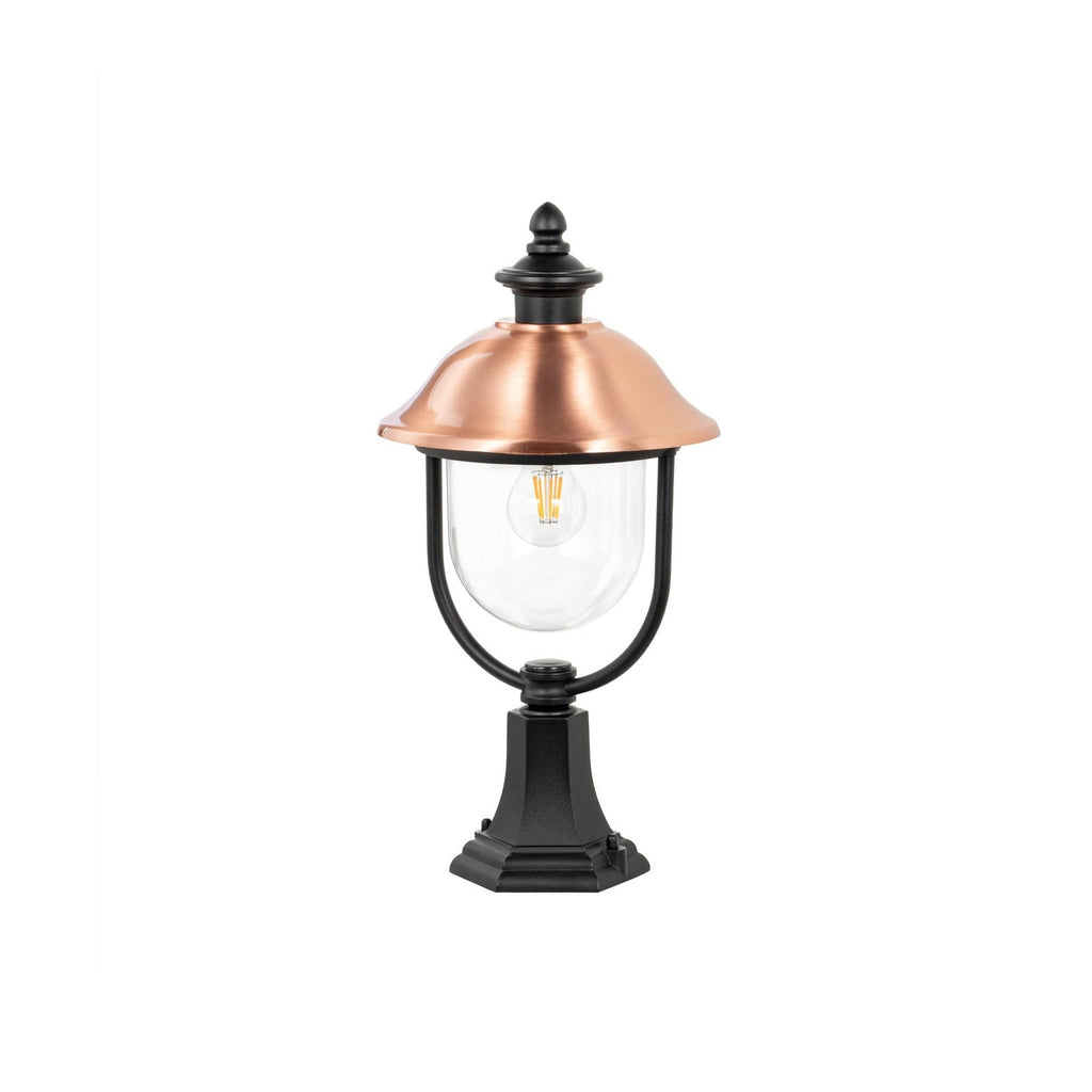 Lucande Clint pillar light, 19.6 in, copper-coloured, metal