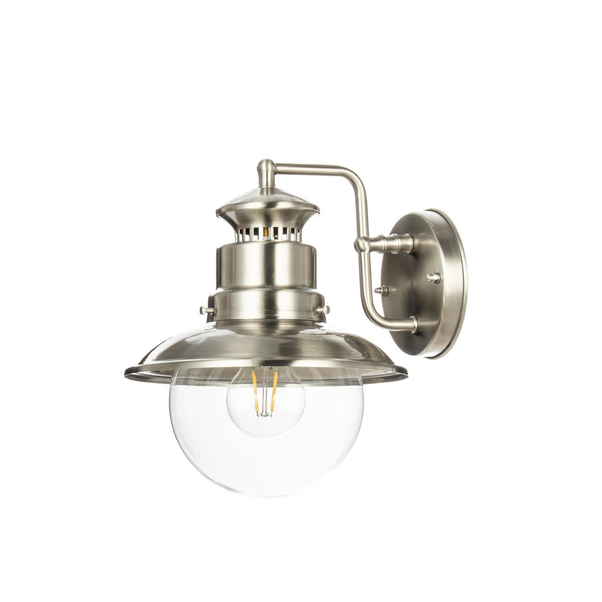 Lucande Gwendolyn outdoor wall light, 10.5 in, grey, stainless steel