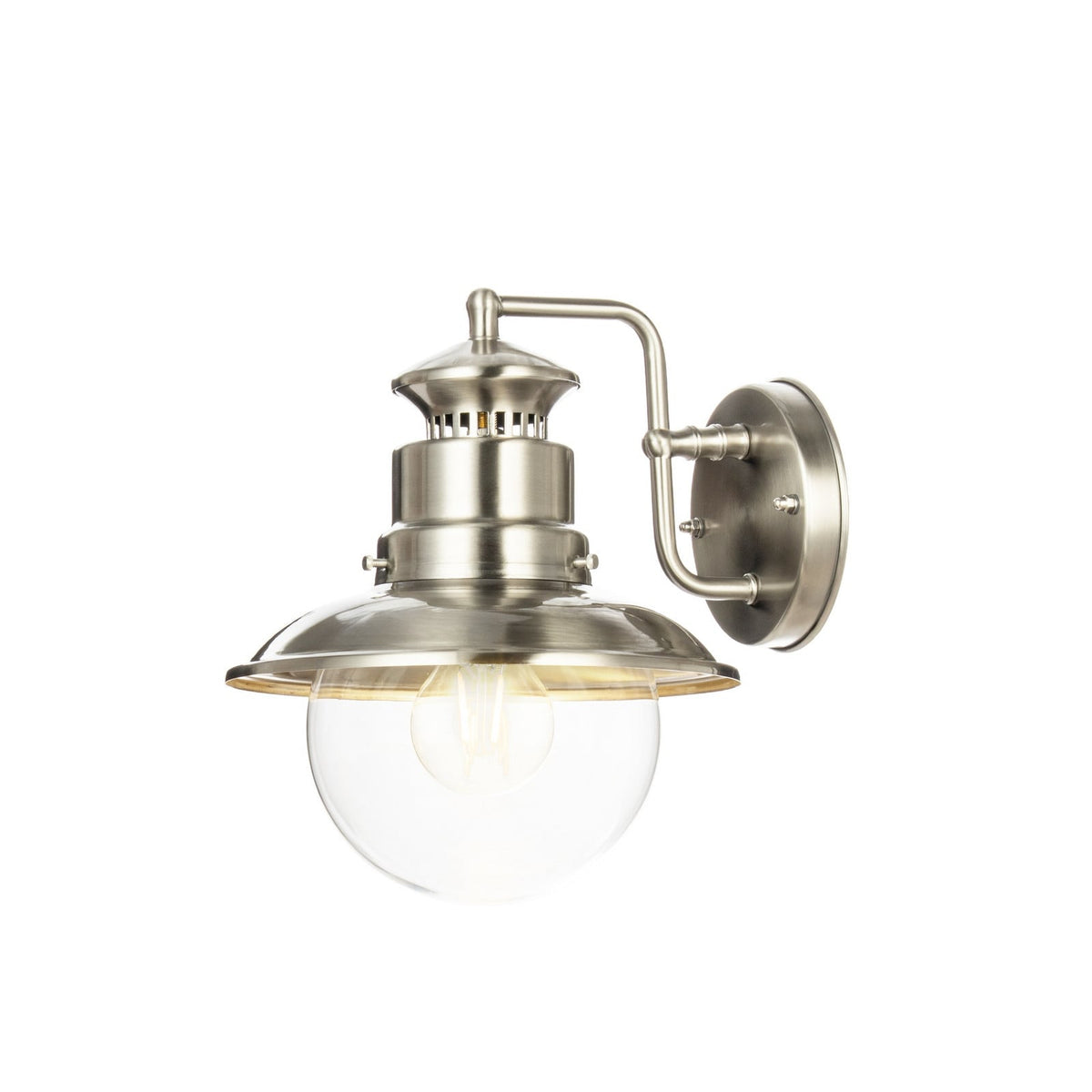 Lucande Gwendolyn outdoor wall light, 10.5 in, grey, stainless steel