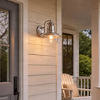 Lucande Gwendolyn outdoor wall light, 10.5 in, grey, stainless steel