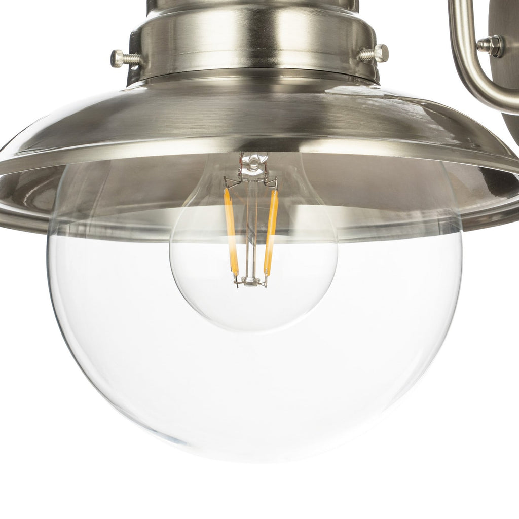 Lucande Gwendolyn outdoor wall light, 10.5 in, grey, stainless steel