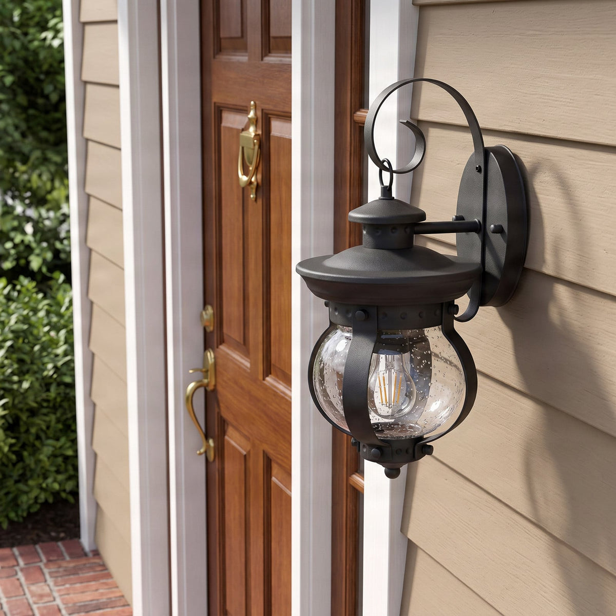 Lucande Farley outdoor wall light, 15.7 in, dark grey, metal