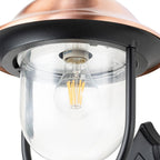 Lucande Clint outdoor wall lamp, copper, top-mounted socket, metal
