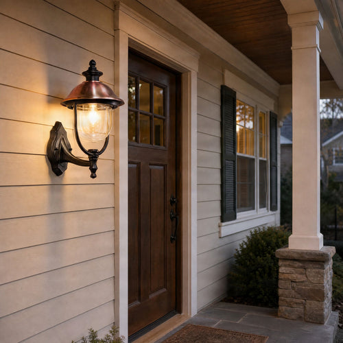 Clint 17" Copper Outdoor Wall Sconce, Top Mount
