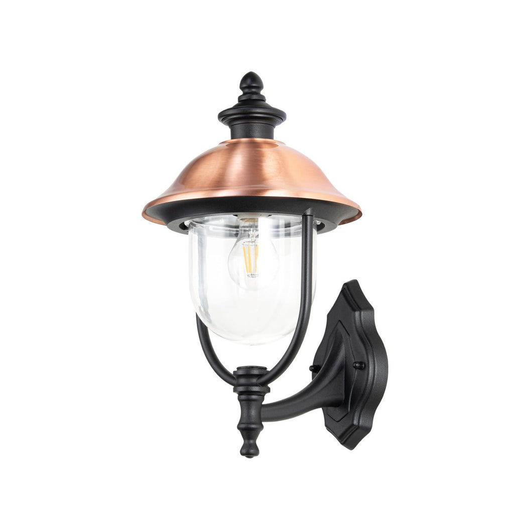 Lucande Clint outdoor wall lamp, copper, top-mounted socket, metal