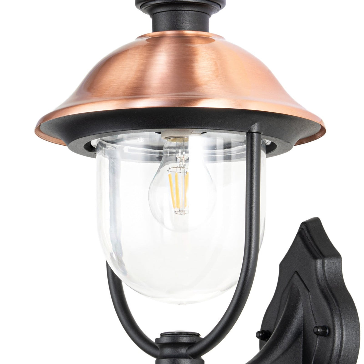 Lucande Clint outdoor wall lamp, copper, top-mounted socket, metal