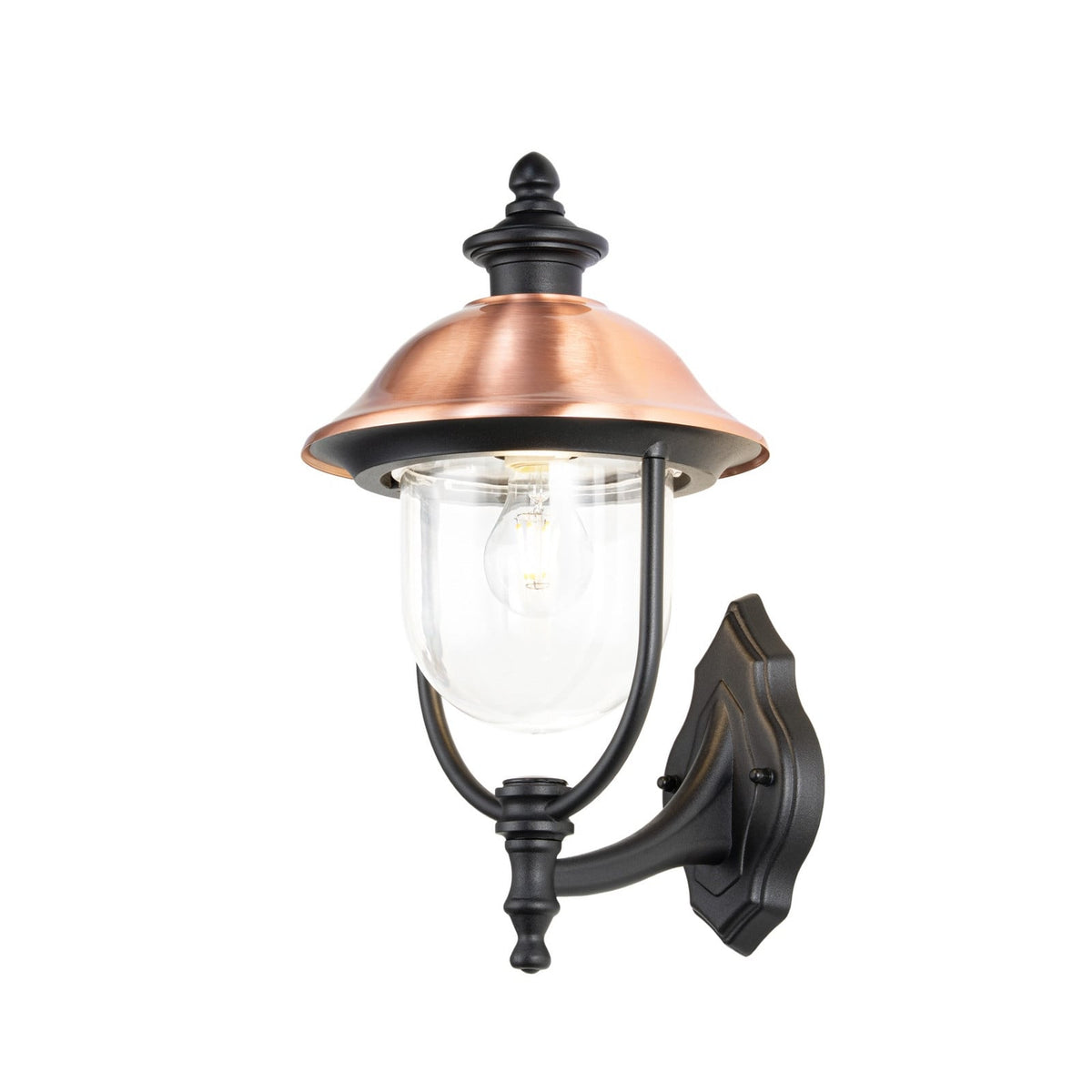 Lucande Clint outdoor wall lamp, copper, top-mounted socket, metal