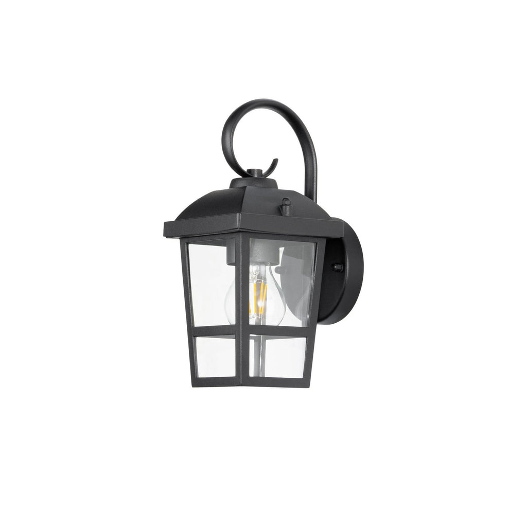 Lucande Eloane outdoor wall light, 11 in, black, stainless steel