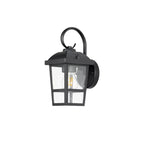 Lucande Eloane outdoor wall light, 11 in, black, stainless steel