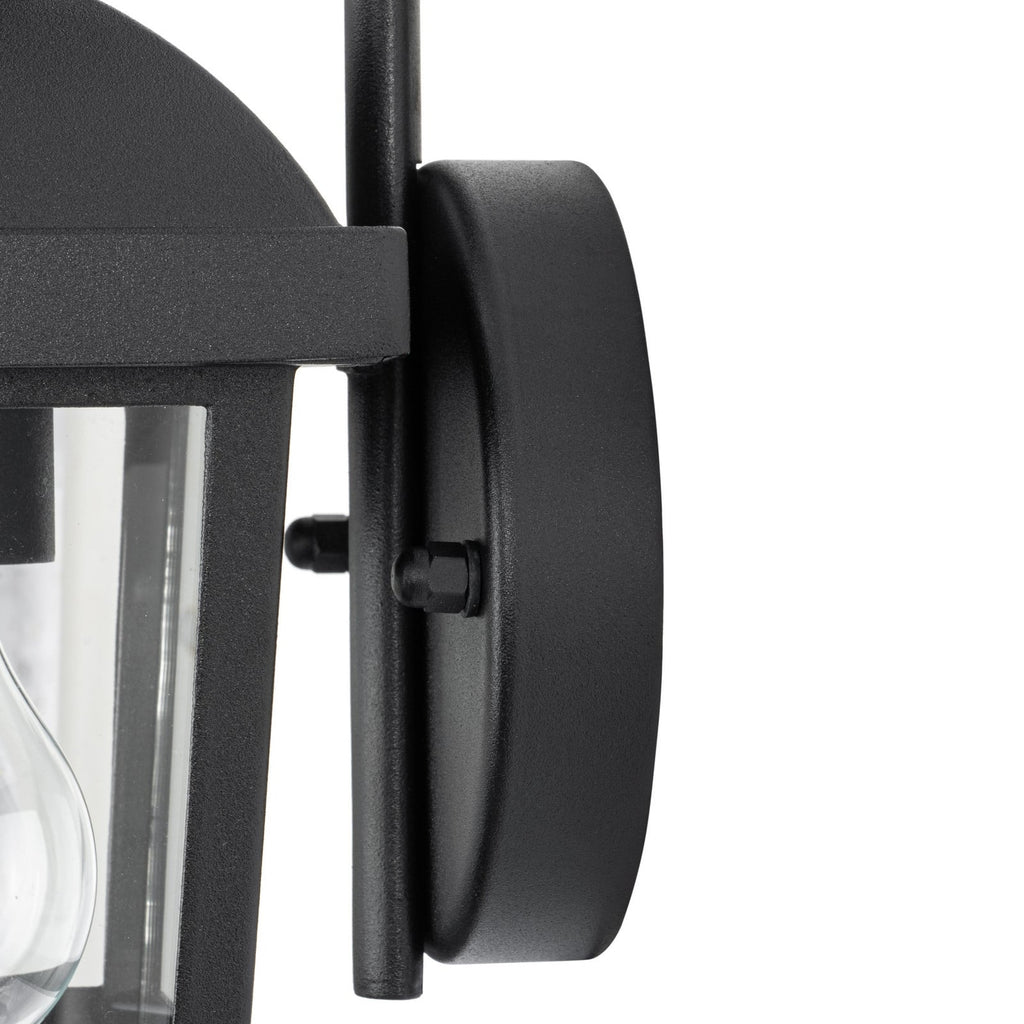 Lucande Eloane outdoor wall light, 11 in, black, stainless steel