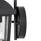Lucande Eloane outdoor wall light, 11 in, black, stainless steel