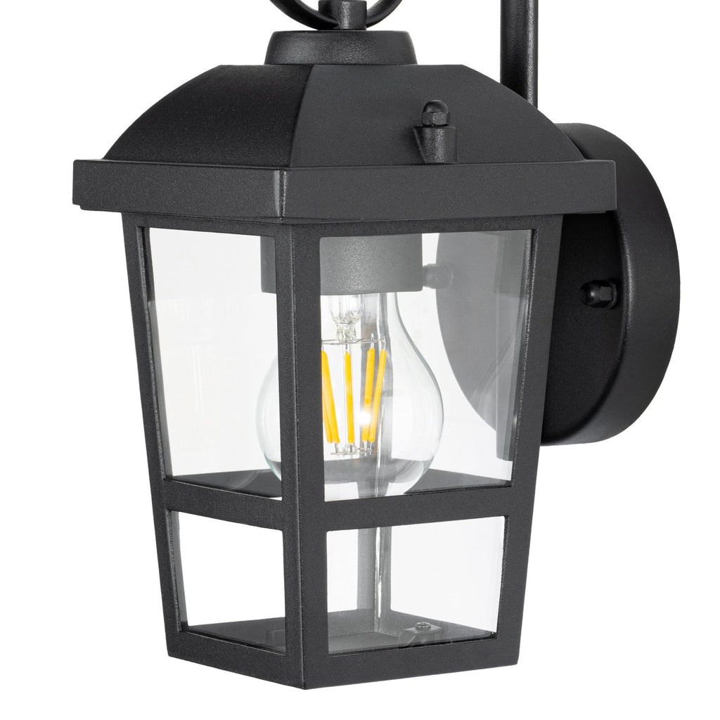 Lucande Eloane outdoor wall light, 11 in, black, stainless steel