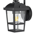 Lucande Eloane outdoor wall light, 11 in, black, stainless steel