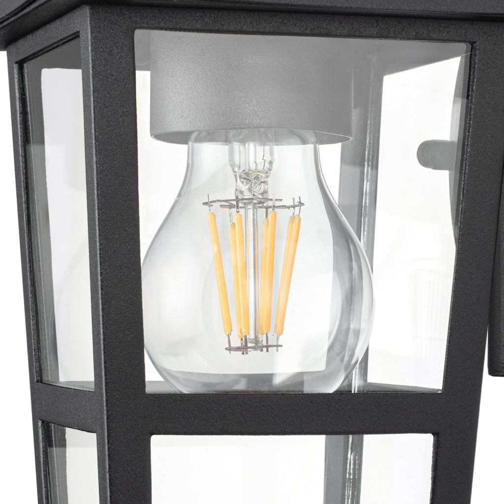Lucande Eloane outdoor wall light, 11 in, black, stainless steel