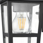 Lucande Eloane outdoor wall light, 11 in, black, stainless steel