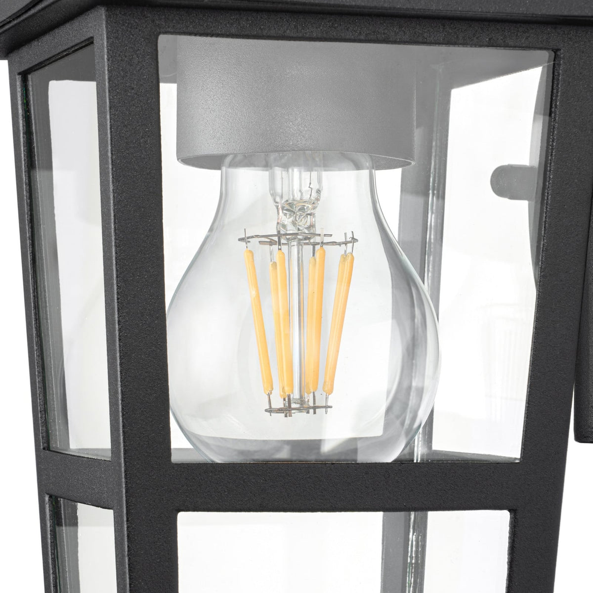 Lucande Eloane outdoor wall light, 11 in, black, stainless steel