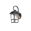 Lucande Eloane outdoor wall light, 11 in, black, stainless steel