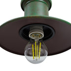 Lucande Eloretta outdoor wall light, 12 in, green, glass, steel