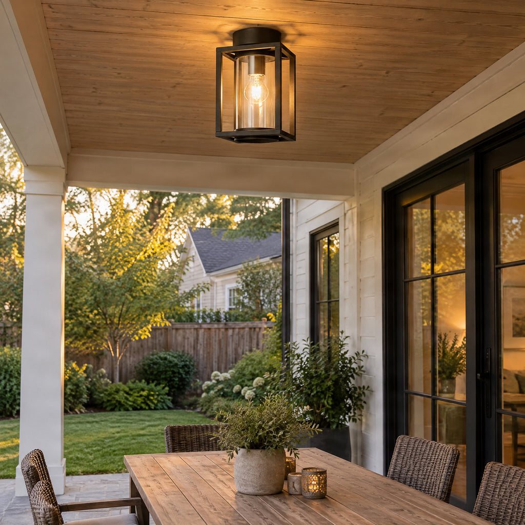 Ferda 6 1/2" Anthracite Outdoor Ceiling Light