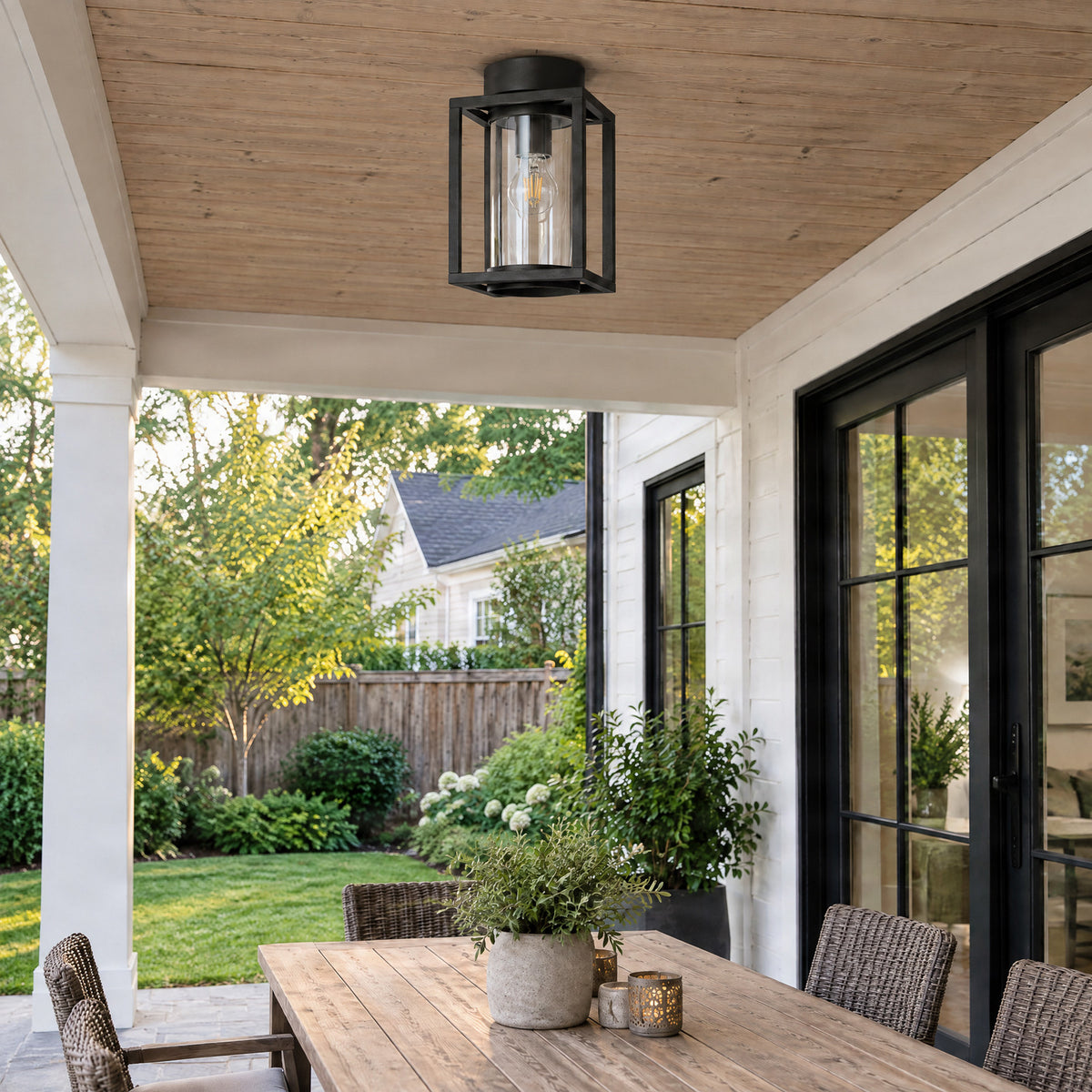 Ferda 6 1/2" Anthracite Outdoor Ceiling Light