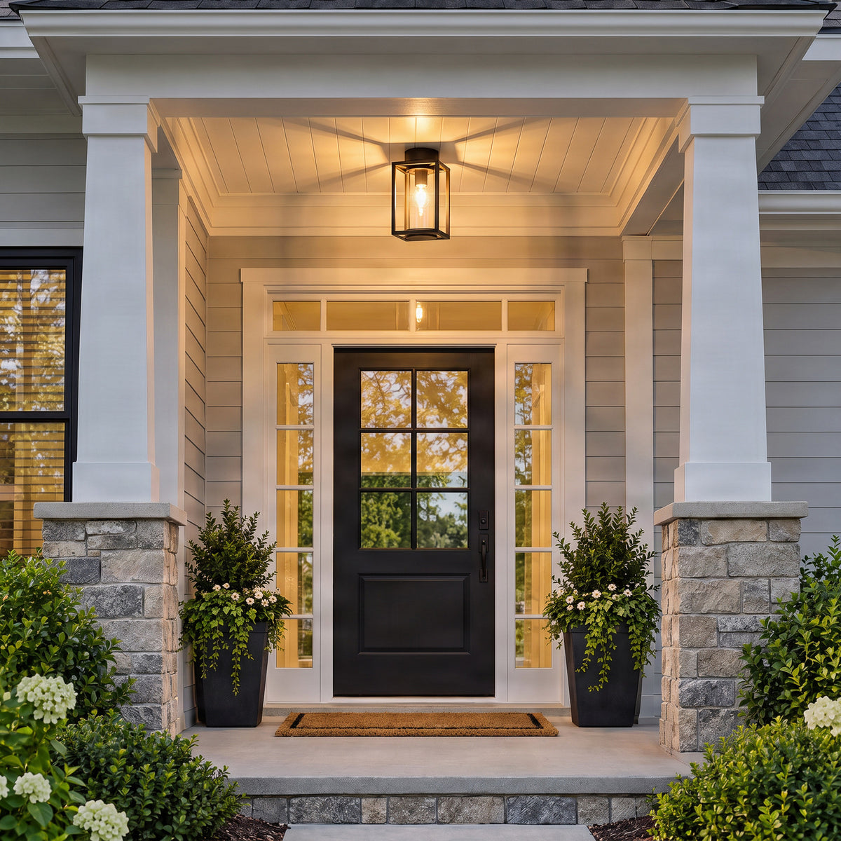 Ferda 6 1/2" Anthracite Outdoor Ceiling Light