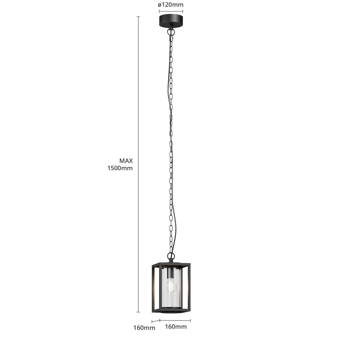Ferda 6 1/2" Anthracite Outdoor Pendant Light