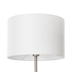 Lucande Aovan floor lamp, nickel, shelf, USB port