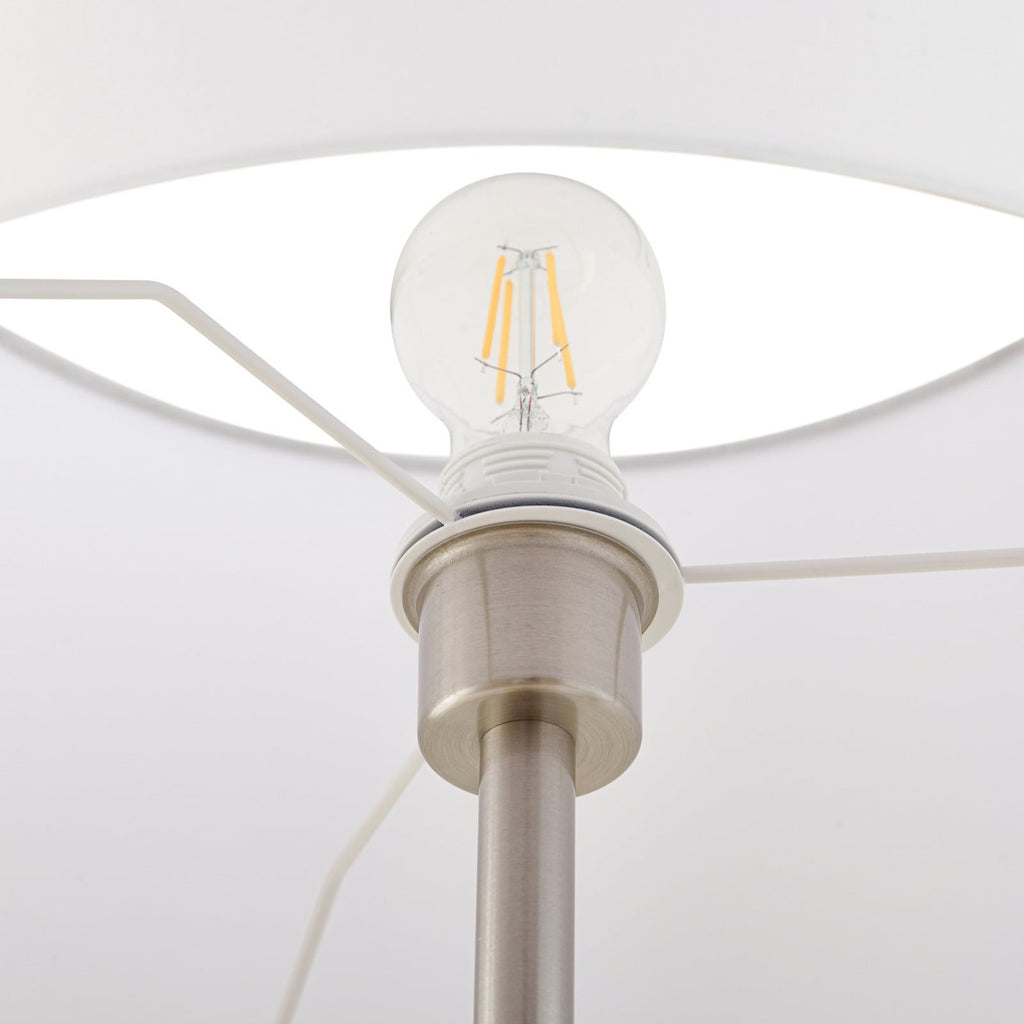 Aovan 67" Nickel Floor Lamp with Shelf & USB Port
