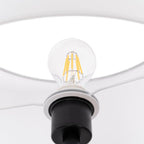 Lucande Aovan floor lamp, black, with shelf and USB port