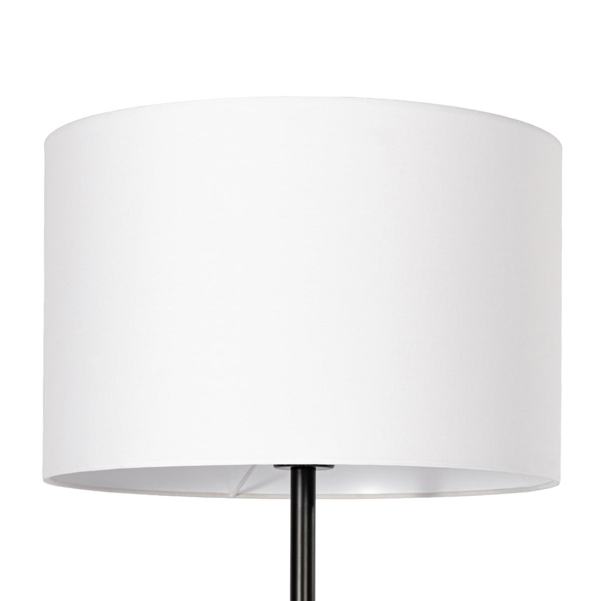 Lucande Aovan floor lamp, black, with shelf and USB port