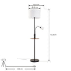 Aovan 67" Black Floor Lamp with Shelf