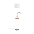 Aovan 67" Black Floor Lamp with Shelf