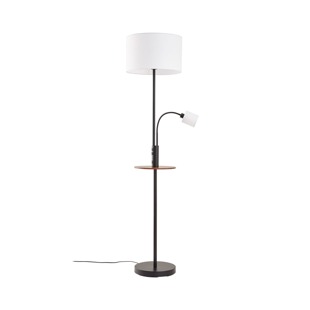 Aovan 67" Black Floor Lamp with Shelf
